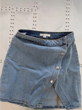 PacSun Medium Blue Denim Button-Front Mini Skirt